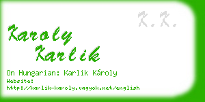 karoly karlik business card