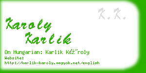 karoly karlik business card